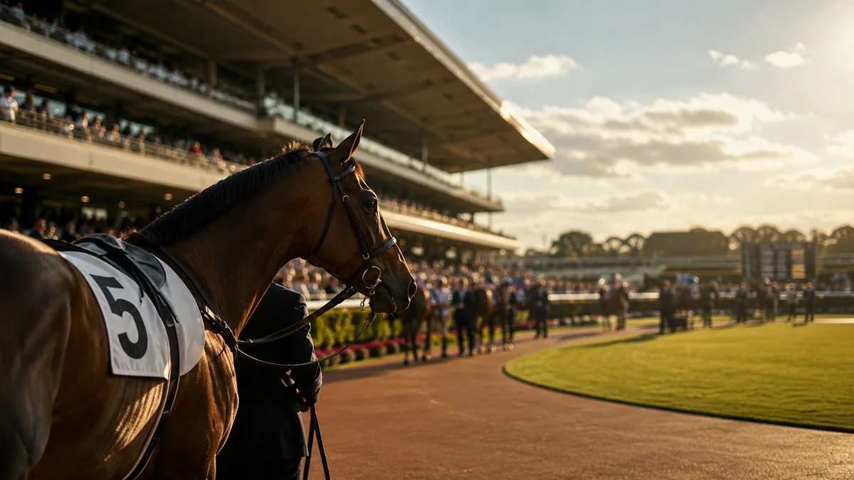 パドックでレース前の競走馬を観察する
